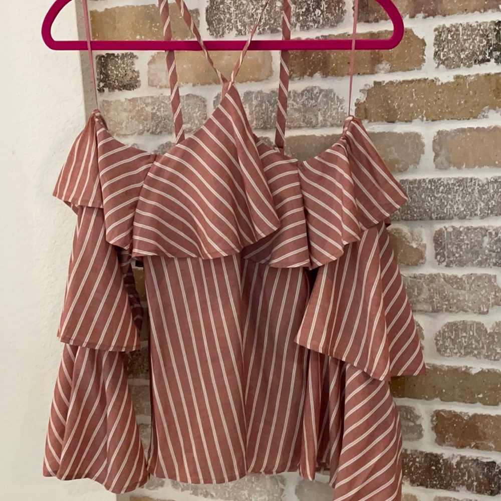 Pink and white stripped blouse
